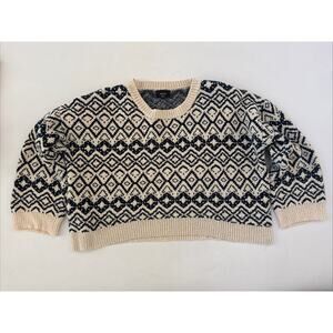 VICI Chunky Smooth Knit Pullover Sweater Abstract Womens Small